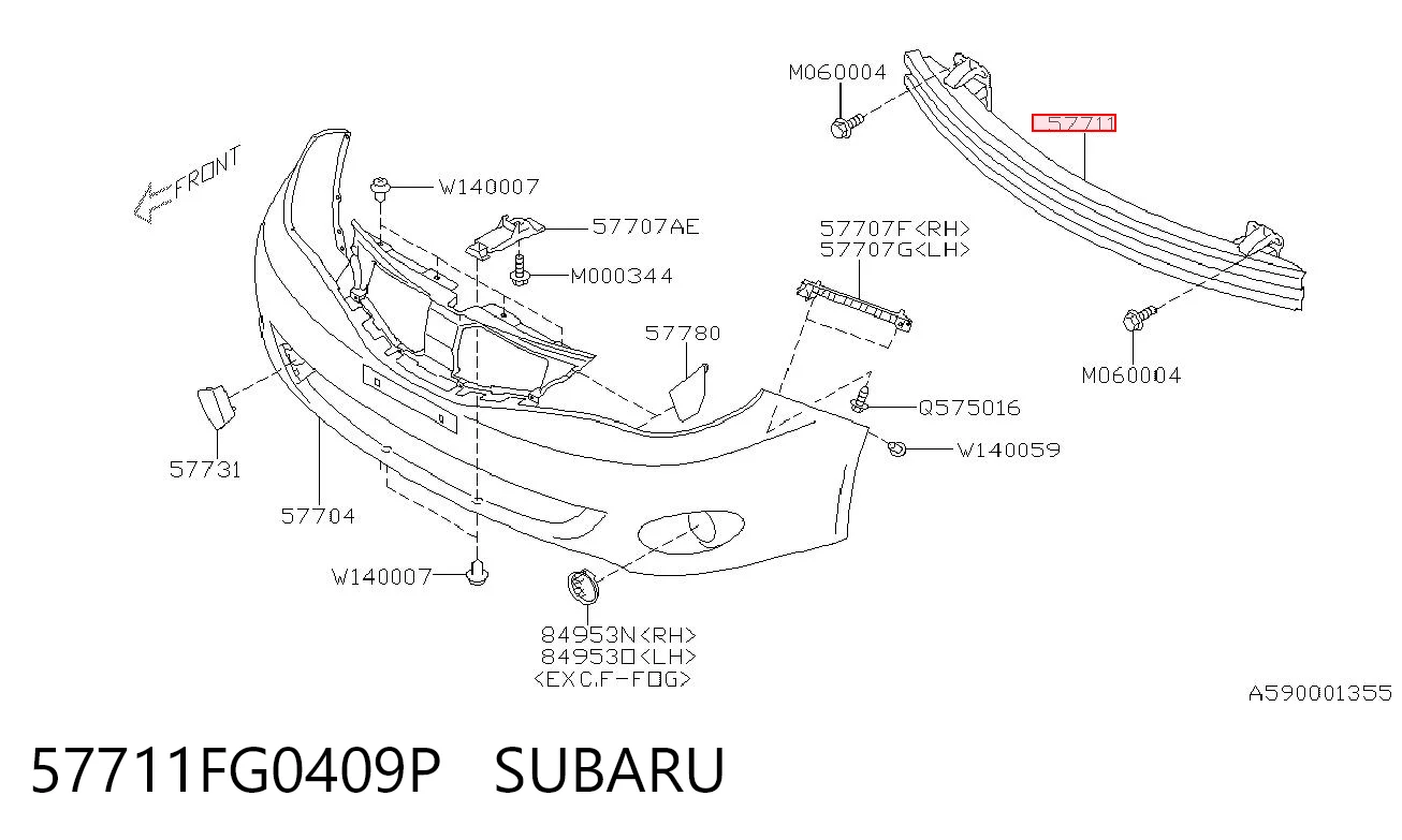Reforçador do pára-choque dianteiro Subaru Impreza III GH ao melhor preço