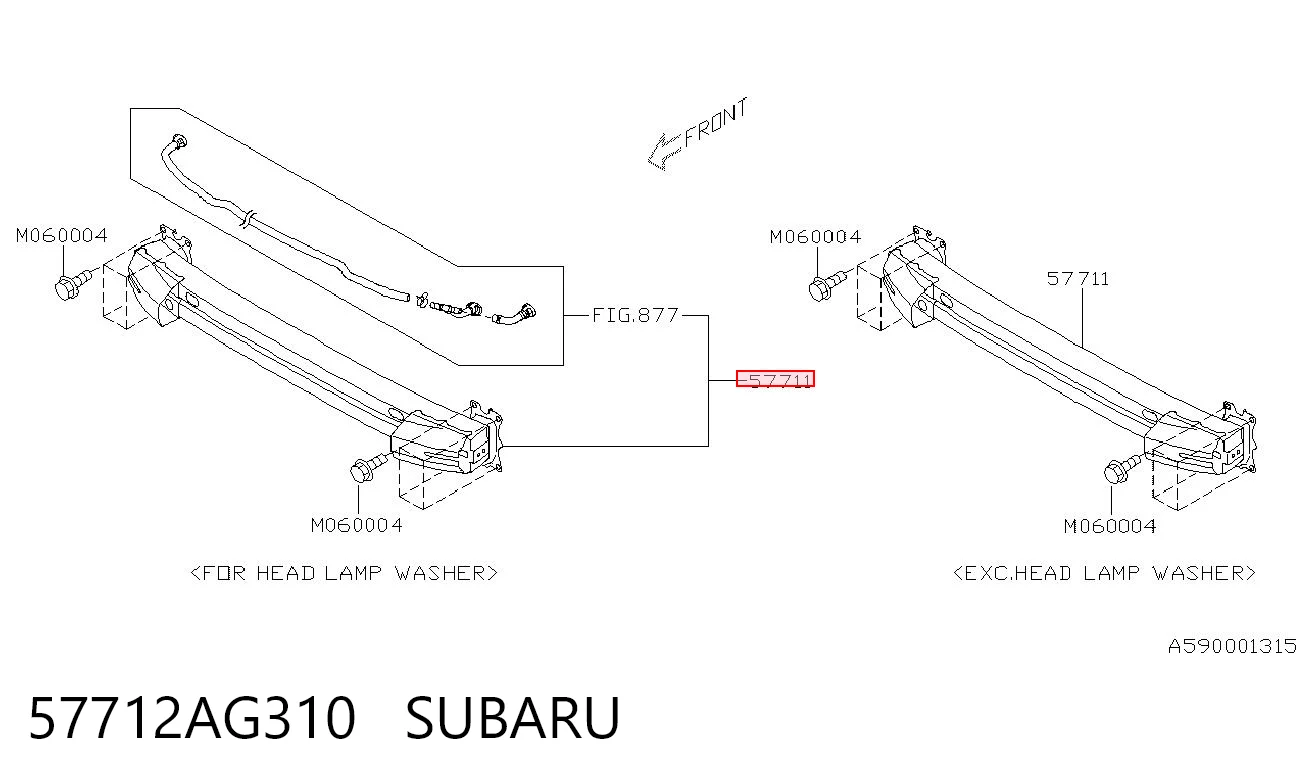 Reforçador do pára-choque dianteiro para Subaru Legacy B13