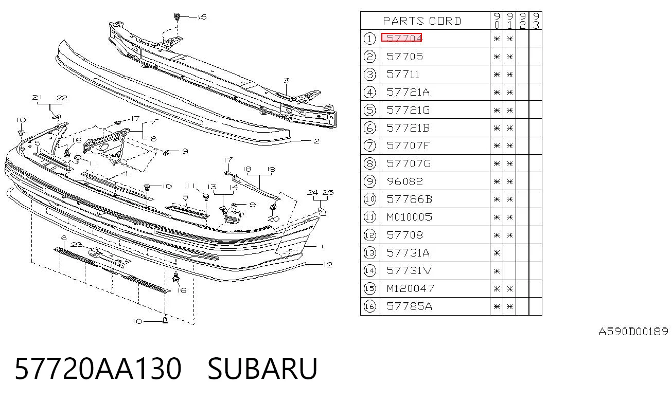 Pára-choque dianteiro Subaru Legacy I BC ao melhor preço