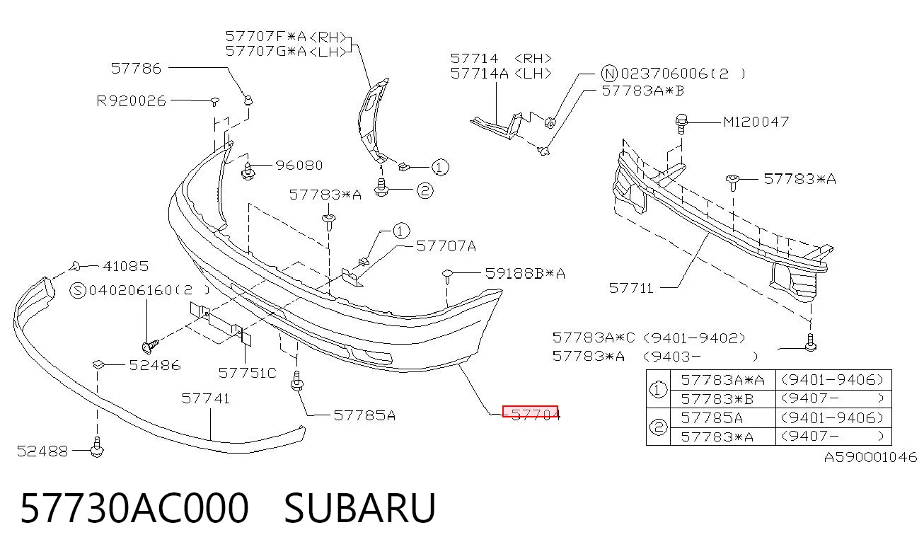 Pára-choque dianteiro para Subaru Legacy BD, BG