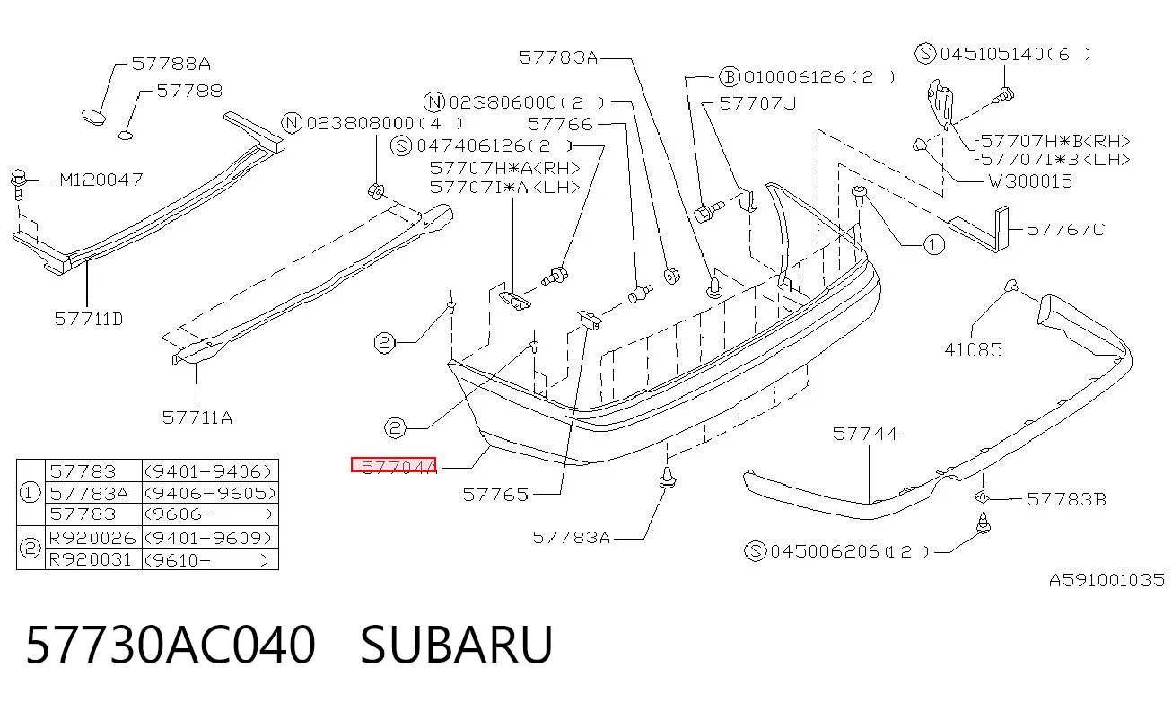 Pára-choque traseiro Subaru Legacy II BD, BG ao melhor preço