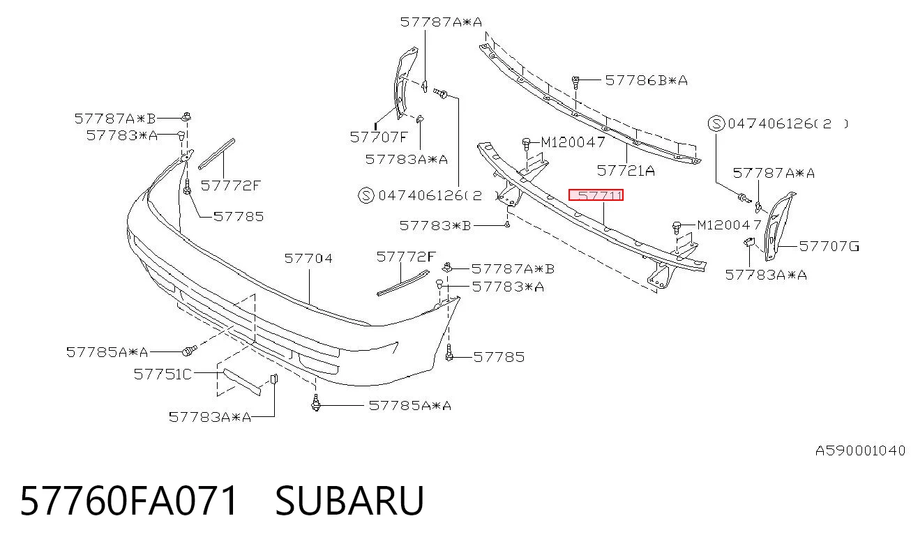 Reforçador do pára-choque dianteiro para Subaru Impreza I GC