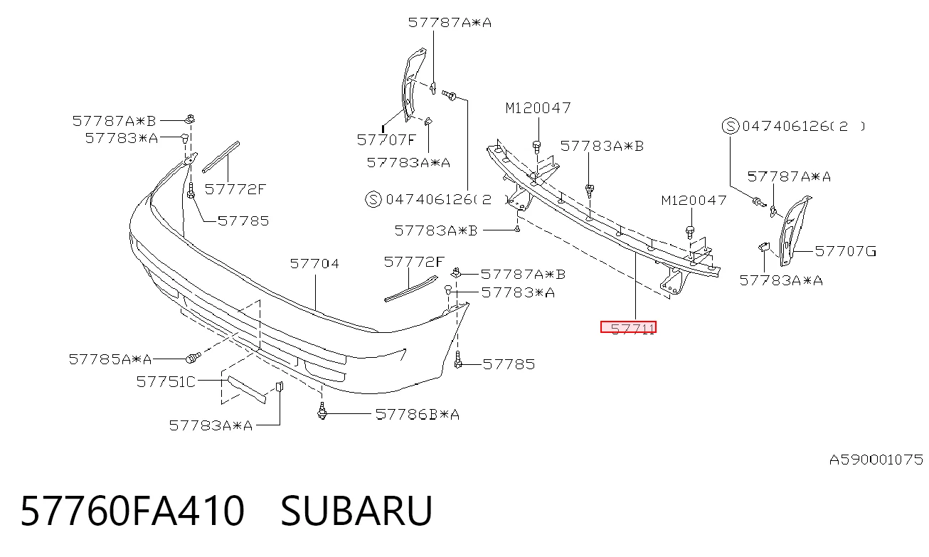 Reforçador do pára-choque dianteiro para Subaru Impreza GC