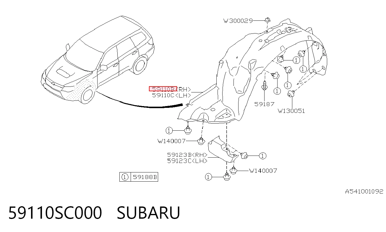Guarda-barras direito do pára-lama dianteiro Subaru Forester III S12, SH ao melhor preço