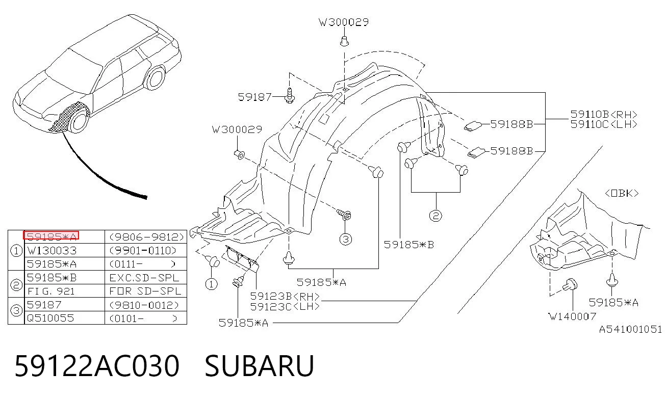 59122AC030 Subaru 