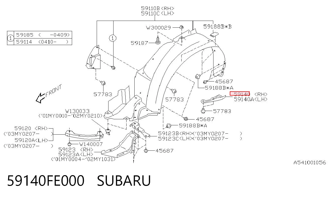 59140FE000 Subaru 
