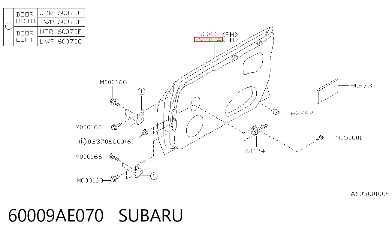 Porta dianteira esquerda Subaru Outback  B12, BE, BH ao melhor preço