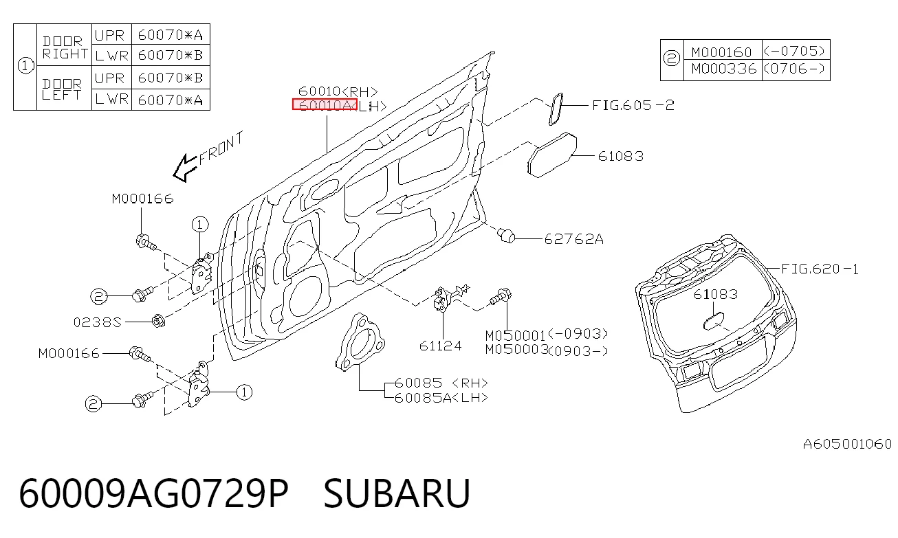 Porta dianteira esquerda Subaru Outback  B13, BP ao melhor preço