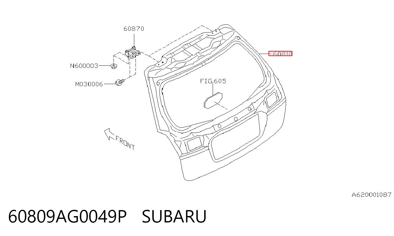 60809AG0049P Subaru