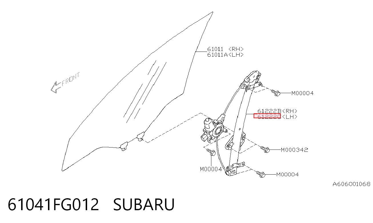  Mecanismo de acionamento de vidro da porta dianteira esquerda Subaru Impreza III hatchback (GH) (2007 - 2011) III
