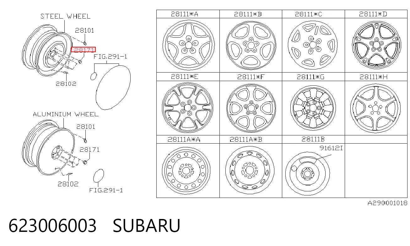 Porca de roda Subaru Impreza I GC