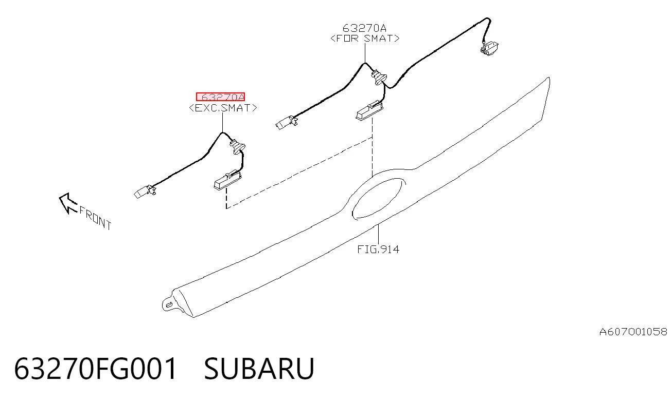 63270FG001 Subaru Botão de salão de acionamento de tampa de porta-malas (de 3ª/5ª porta (de tampa de alcapão)