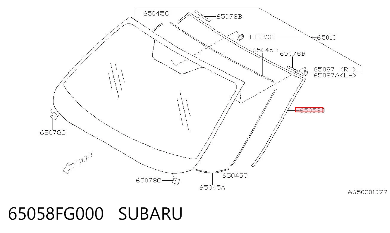 Moldura de pára-brisas Subaru Impreza III GH ao melhor preço