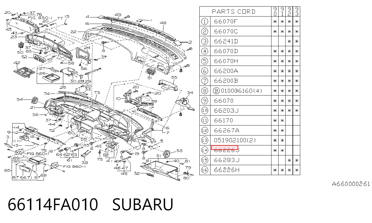 66114FA010 Subaru