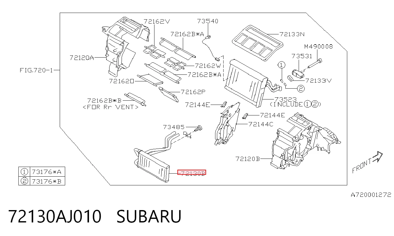 72130AJ010 Subaru Radiador de forno (de aquecedor)
