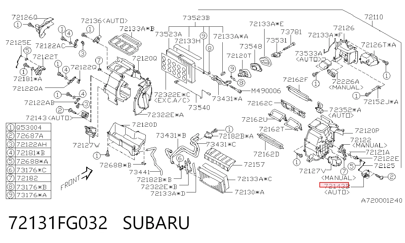 72131FG032 Subaru