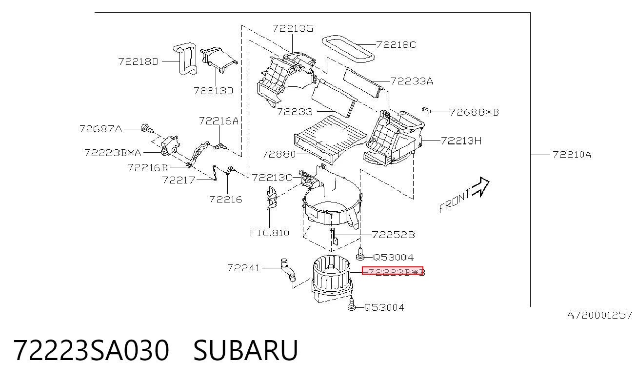 72223SA030 Subaru Motor de ventilador de forno (de aquecedor de salão)
