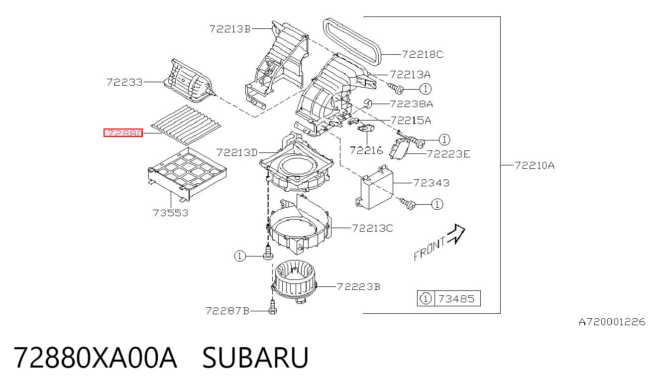 72880XA00A Subaru Filtro de salão
