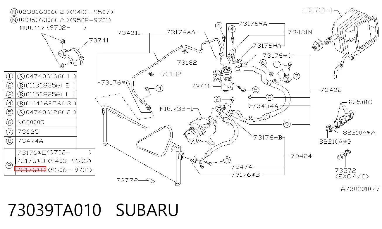 73039TA010 Subaru 