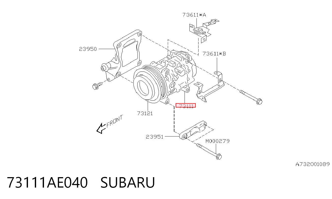 73111AE040 Subaru Compressor de aparelho de ar condicionado