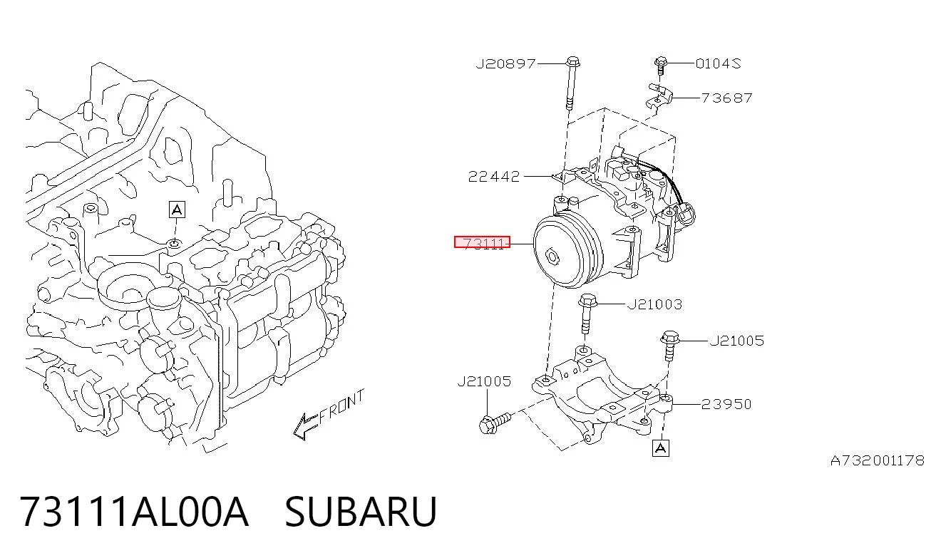 73111AL00A Subaru Compressor de aparelho de ar condicionado