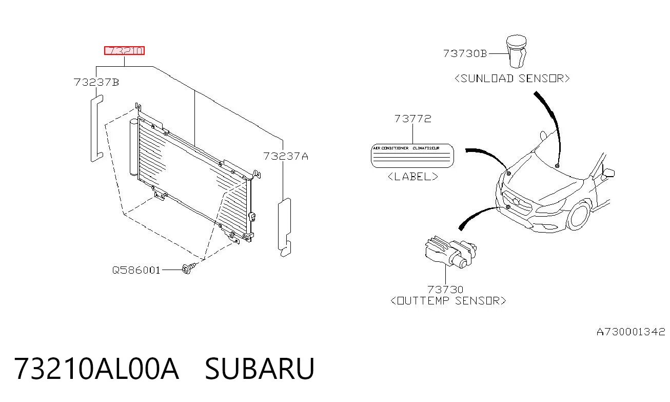 73210AL00A Subaru Radiador de aparelho de ar condicionado