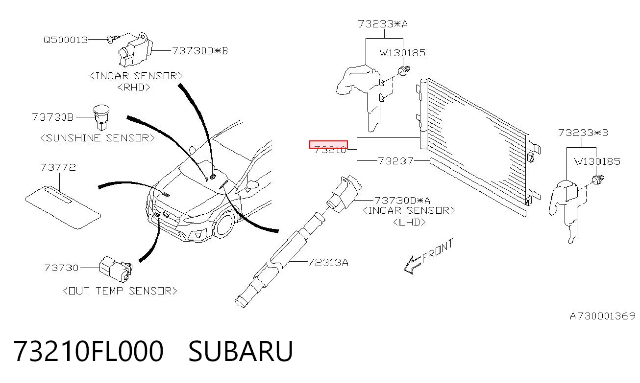 73210FL000 Subaru Radiador de aparelho de ar condicionado