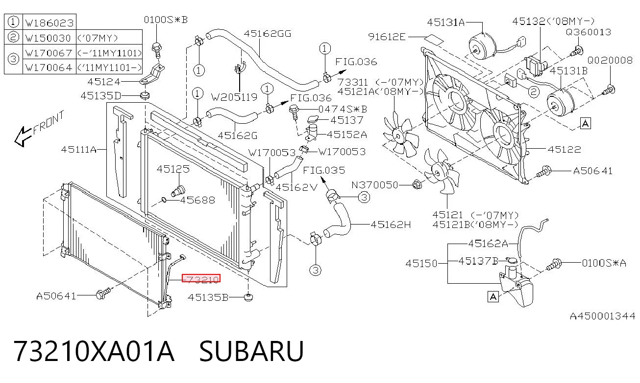73210XA01A Subaru Radiador de aparelho de ar condicionado