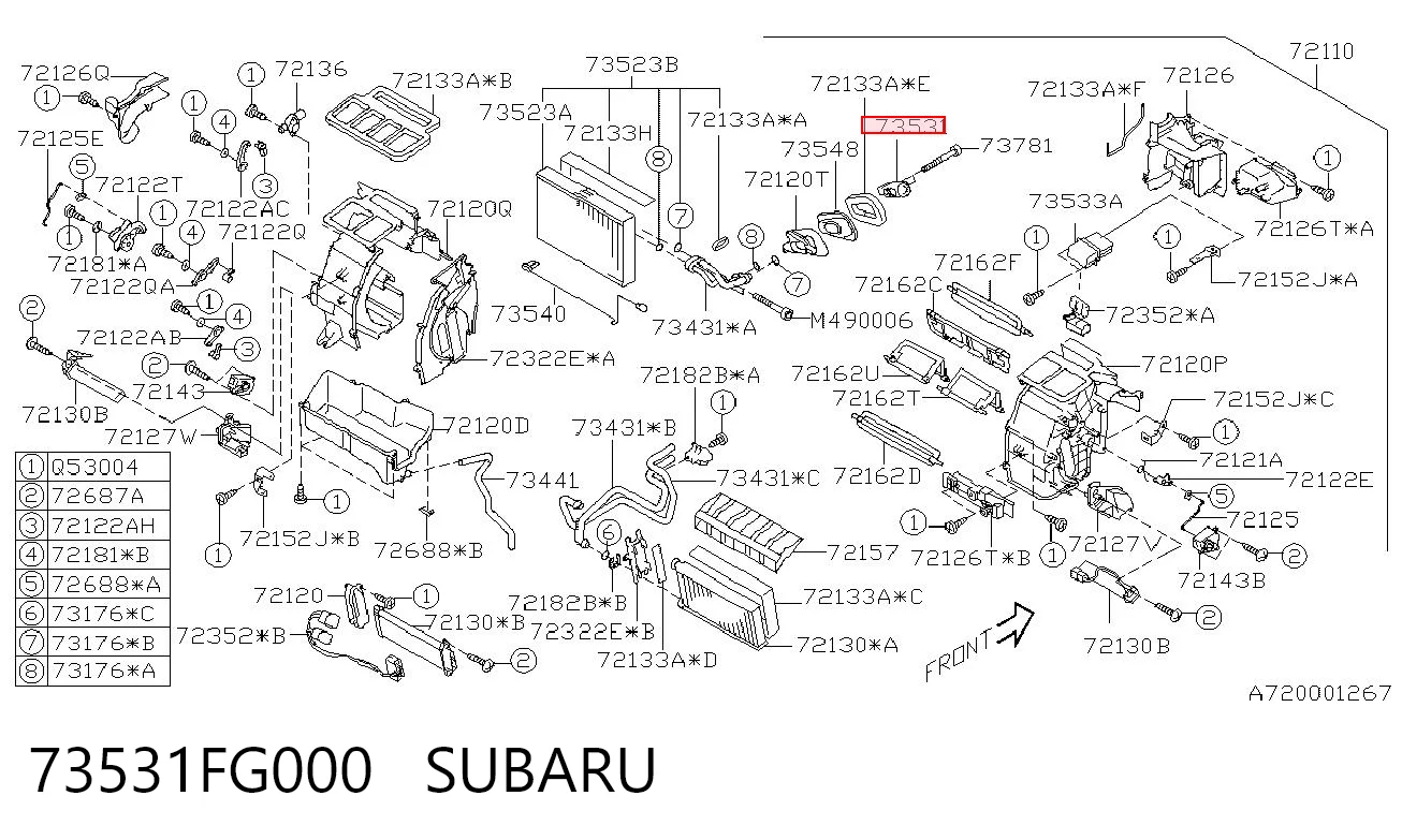 73531FG000 Subaru Válvula TRV de aparelho de ar condicionado
