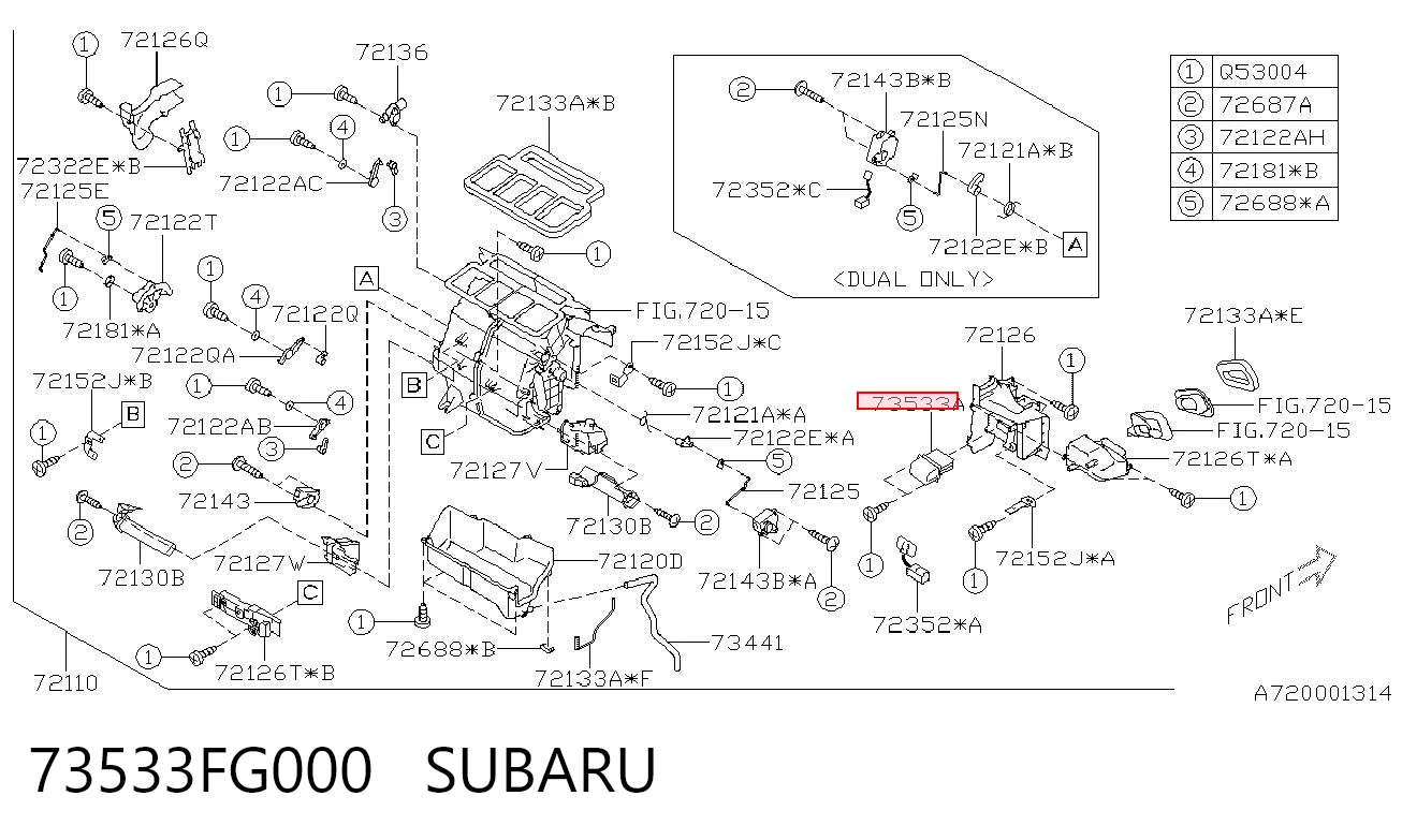 73533FG000 Subaru Resistor (resistência) de ventilador de forno (de aquecedor de salão)