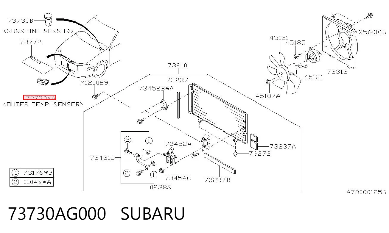 73730AG000 Subaru Sensor de temperatura do meio ambiente