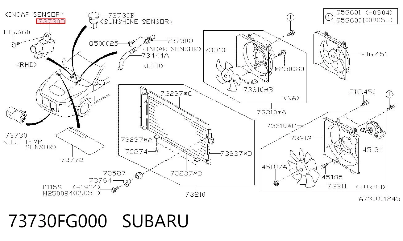 Sensor de temperatura de ar no salão para Subaru Forester S12, SH