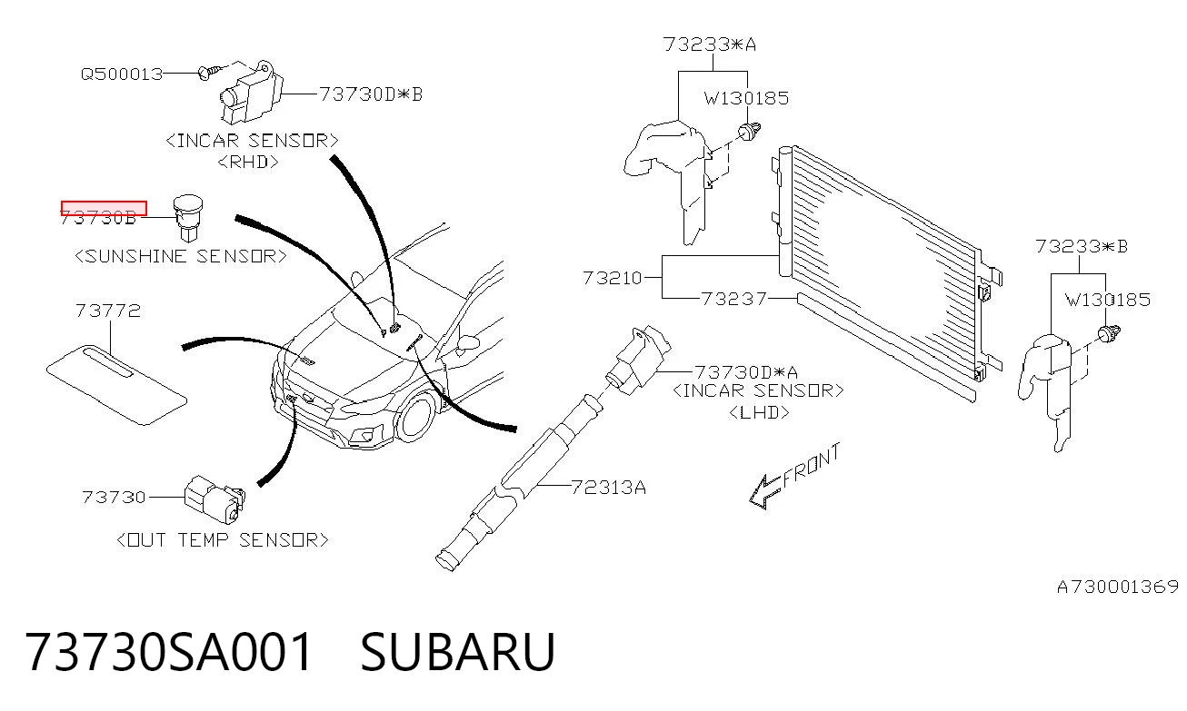 73730SA001 Subaru Sensor de iluminação