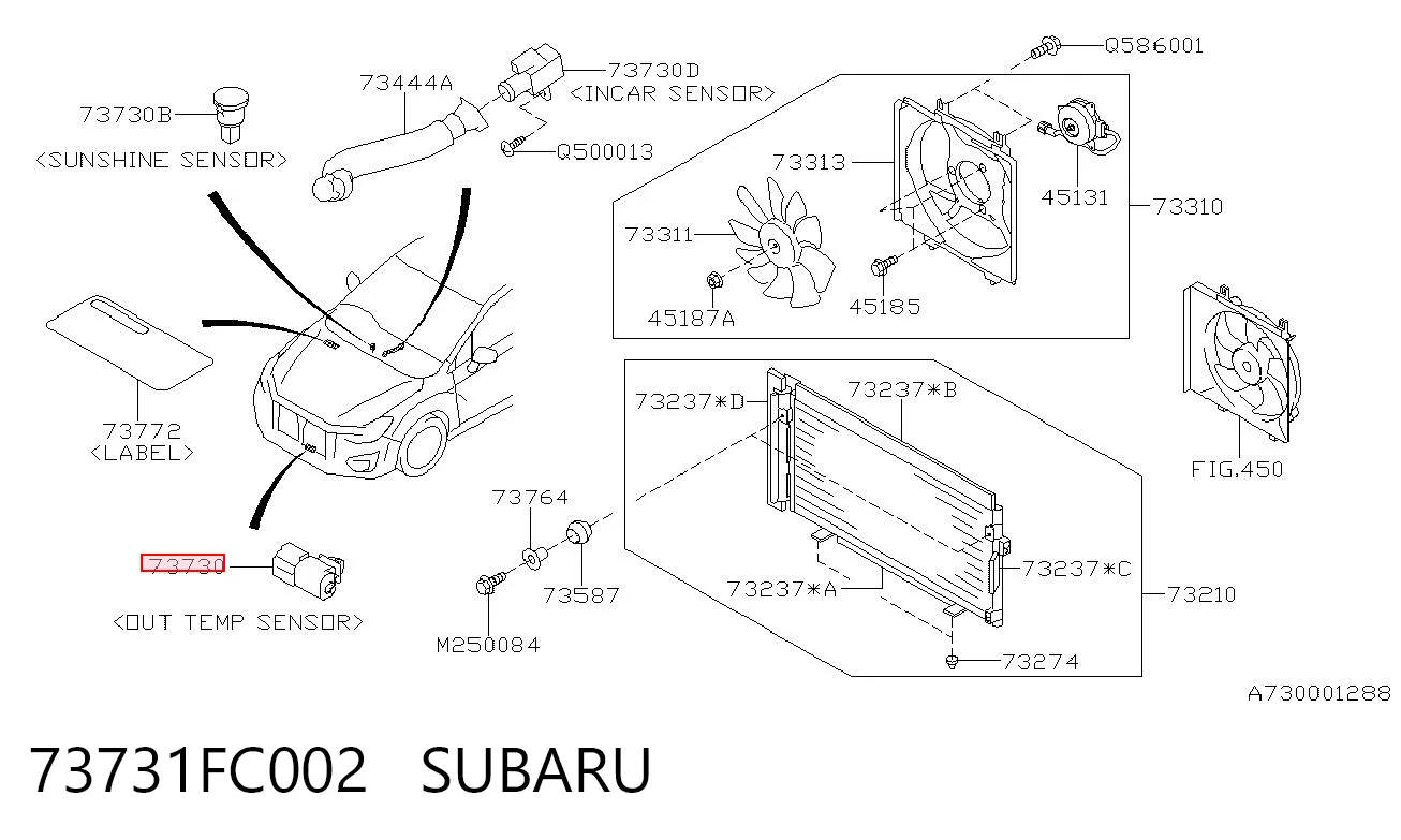 73731FC002 Subaru Sensor de temperatura do meio ambiente