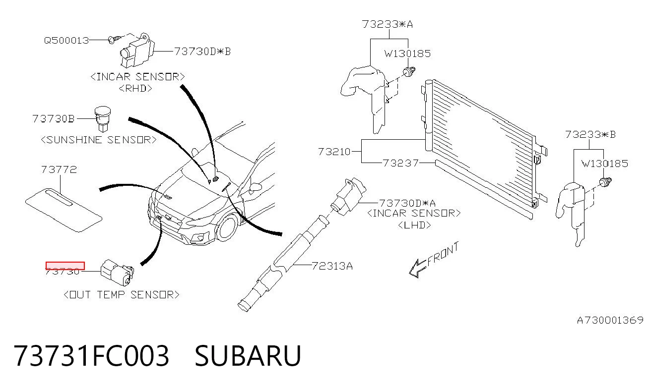 73731FC003 Subaru Sensor de temperatura do meio ambiente