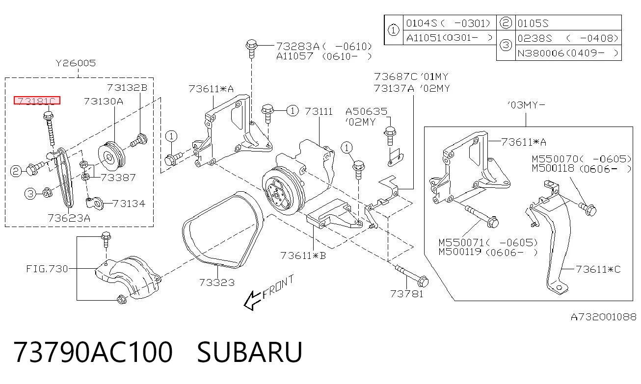 73790AC100 Subaru Bomba de água (bomba) de esfriamento