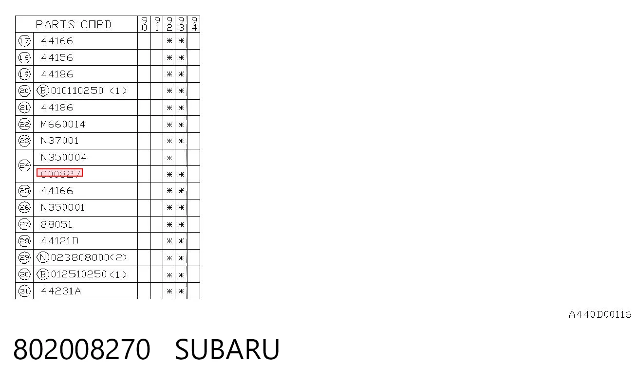 802008270 Subaru Porca de tubo coletor de escape