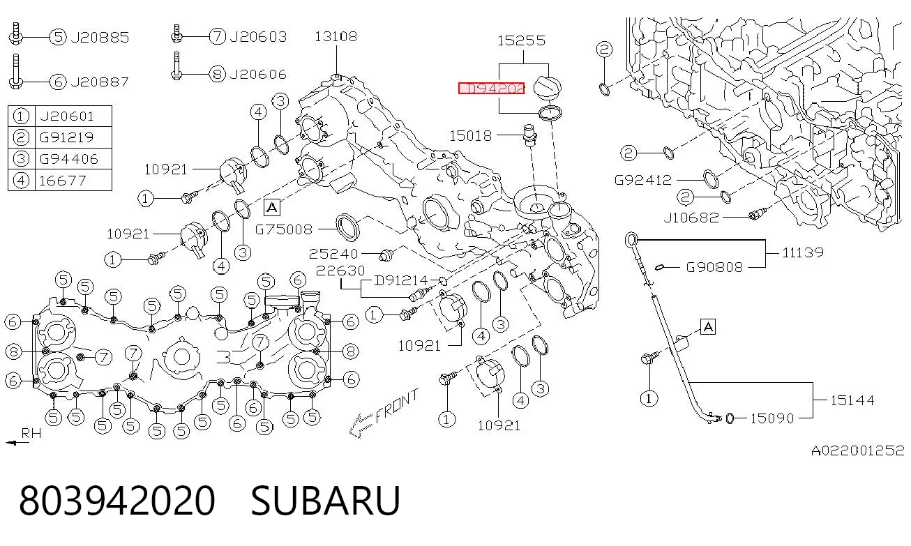 803942020 Subaru Vedante de tampa do gargalho de enchimento de óleo