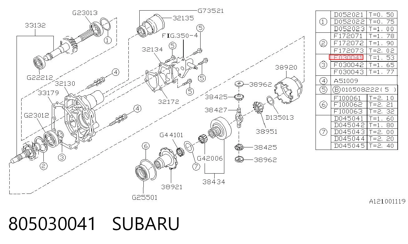 805030041 Subaru