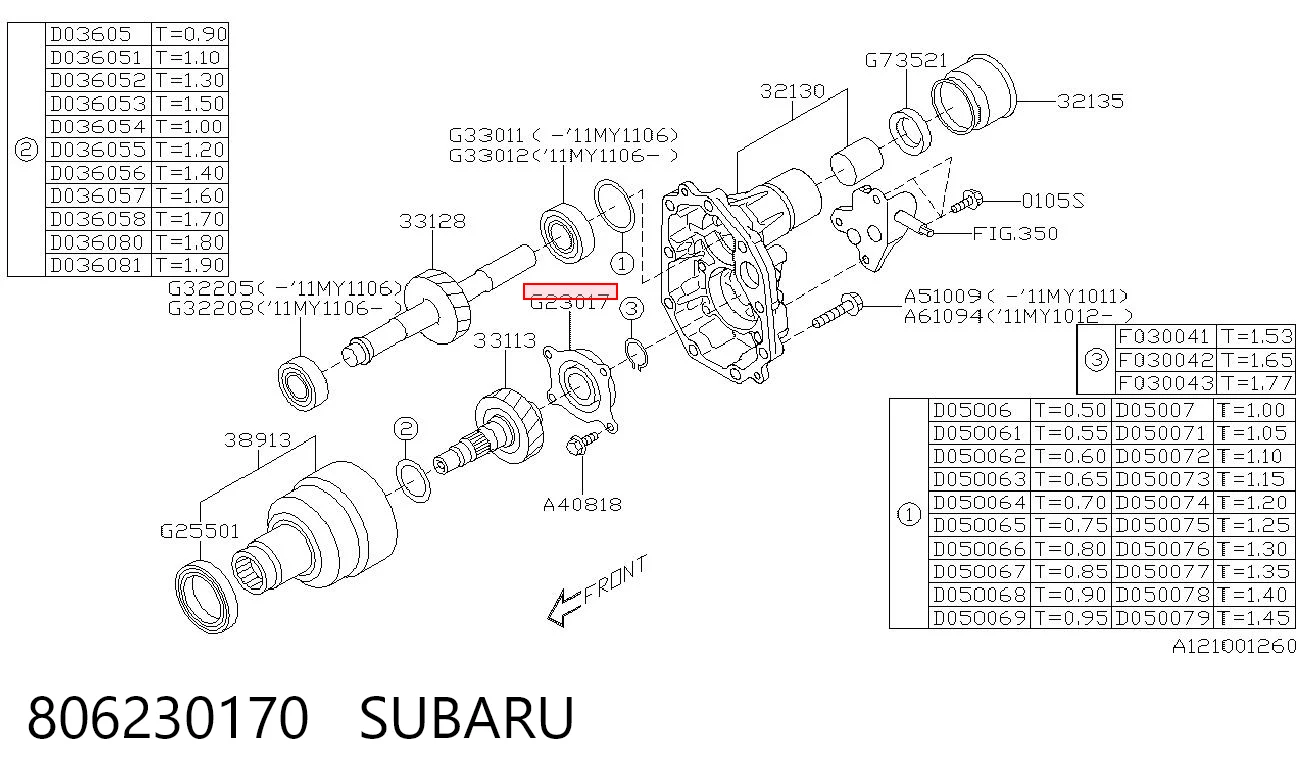 Rolamento da árvore primária da Caixa de Mudança Subaru Forester I S10, SF ao melhor preço