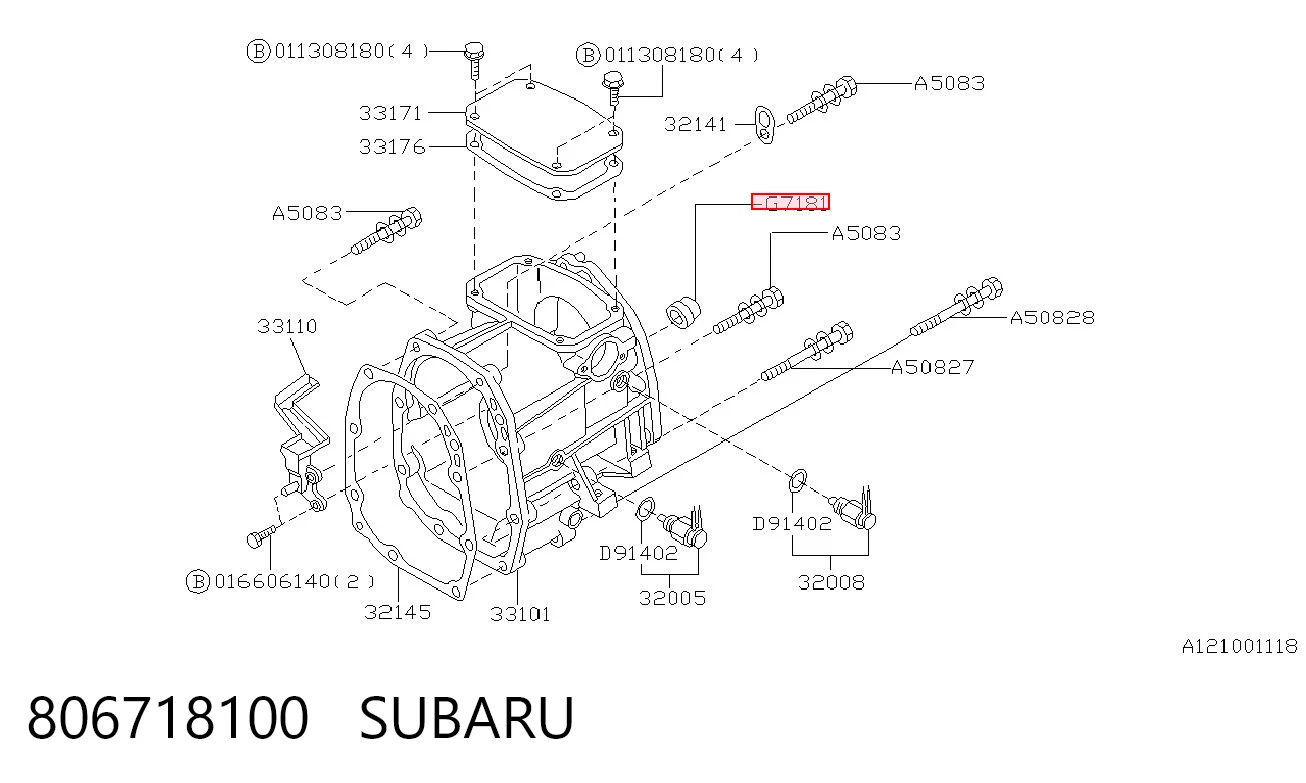 806718100 Subaru Vedação da haste de mudança da caixa de mudança