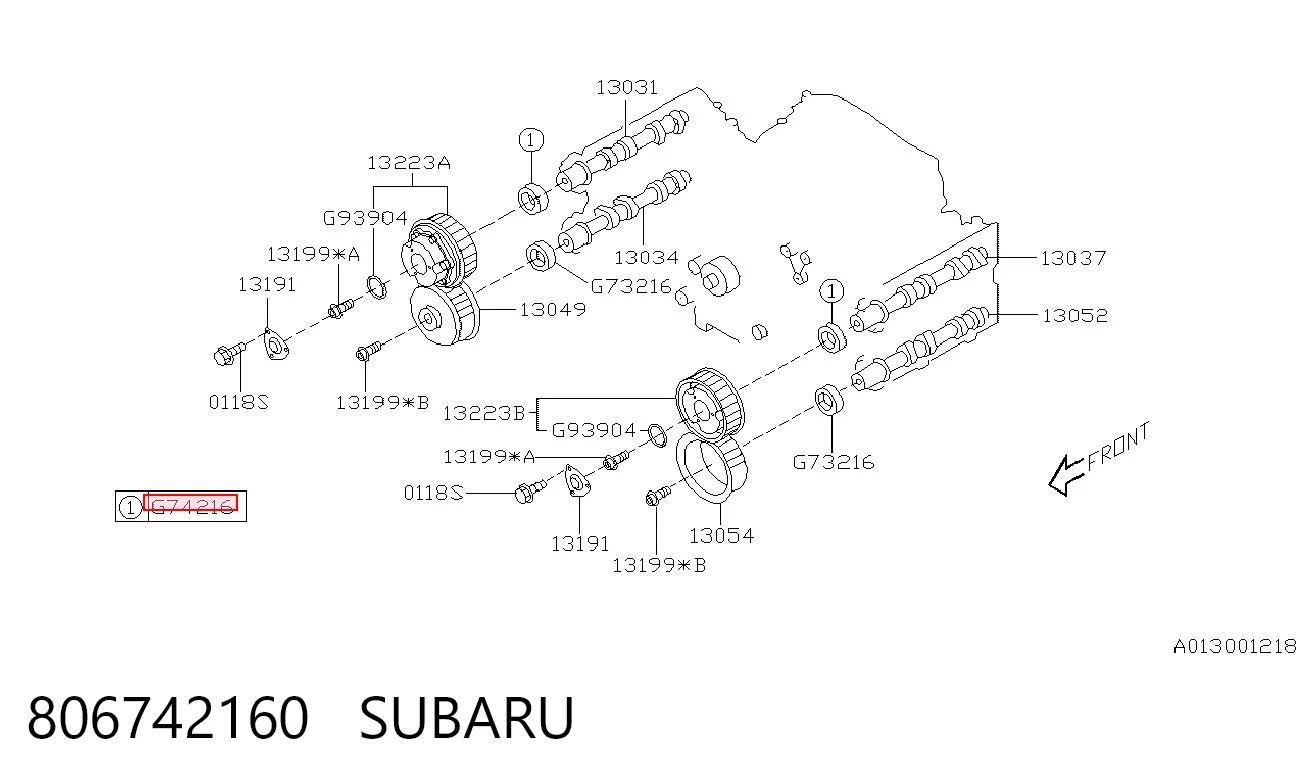 Vedação dianteira da árvore distribuidora de motor para Subaru Forester II S11, SG