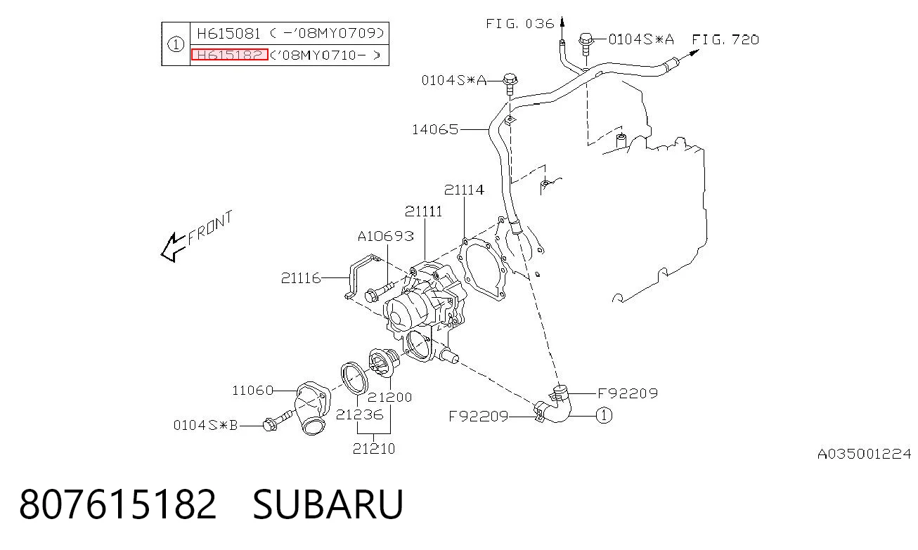807615182 Subaru Vedante de cano derivado de bomba