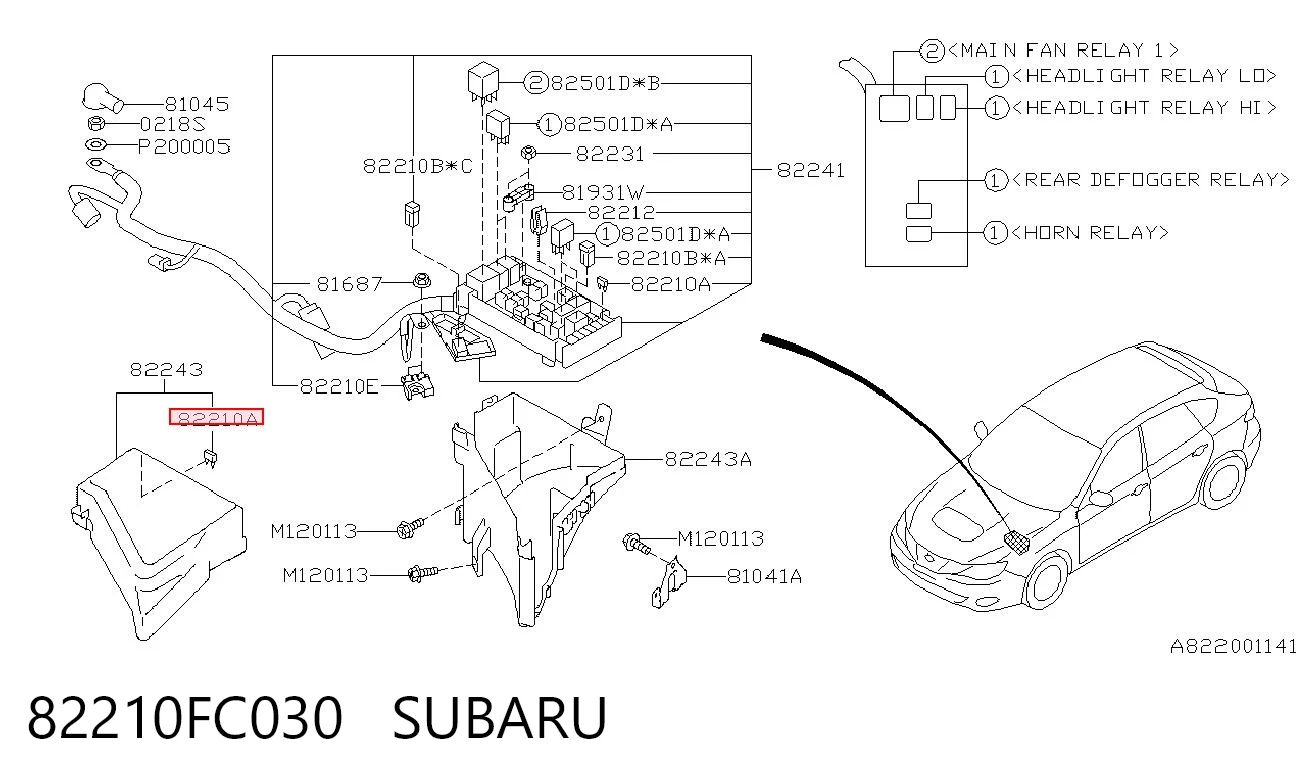 82210FC030 Subaru 