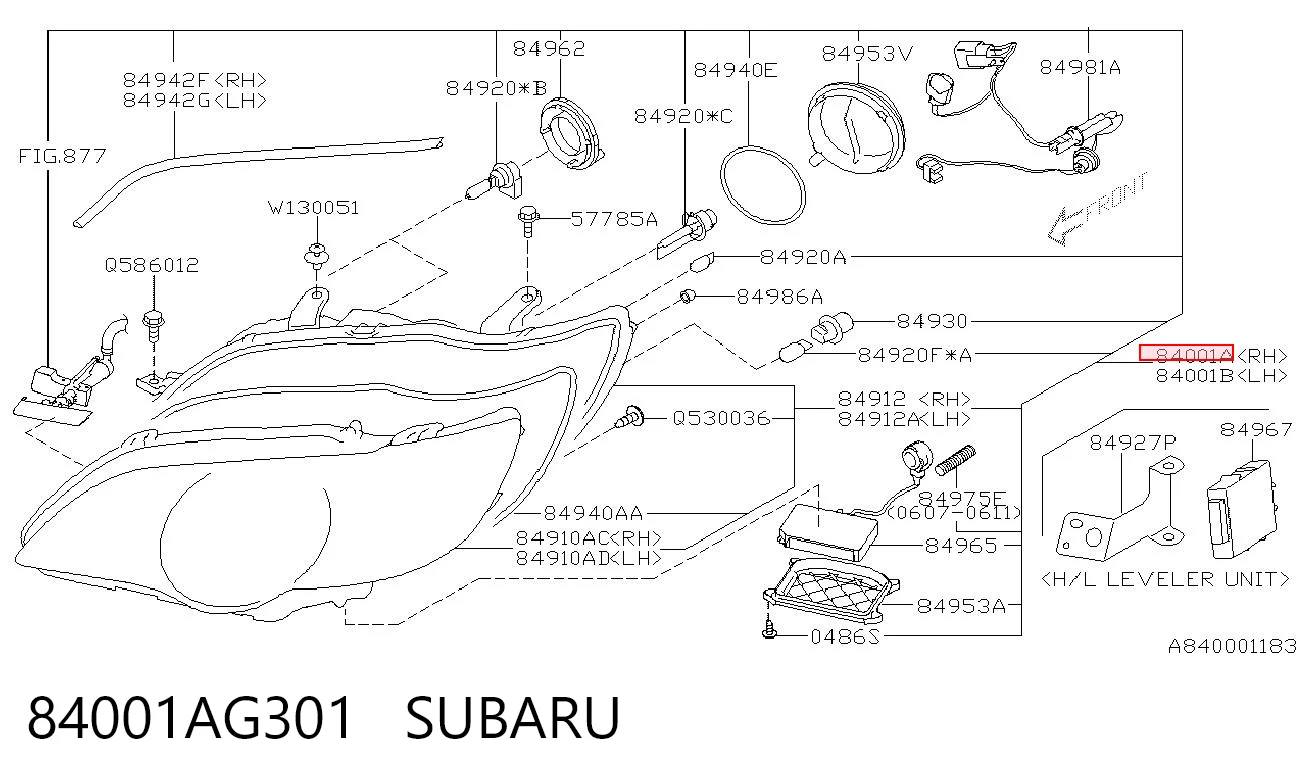 Luz direita Subaru Outback B13, BP ao melhor preço