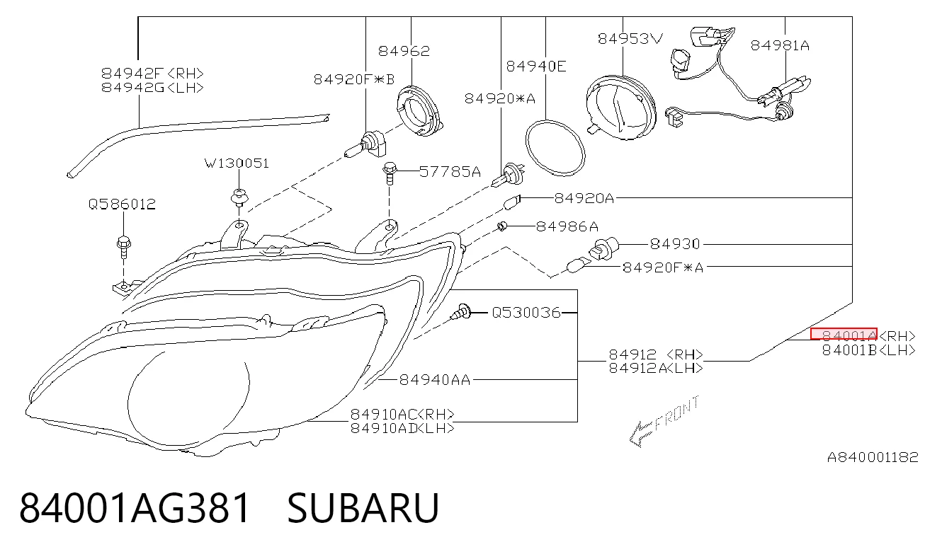 Luz direita para Subaru Legacy IV B13