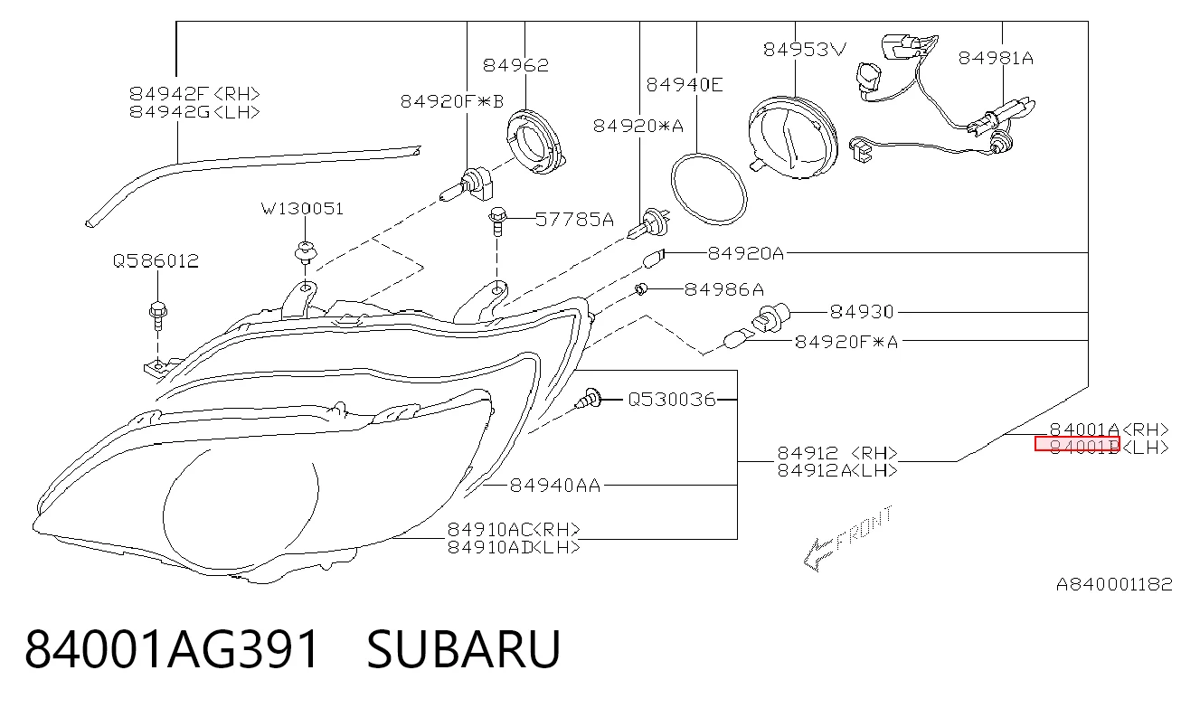 Luz esquerda para Subaru Legacy IV B13