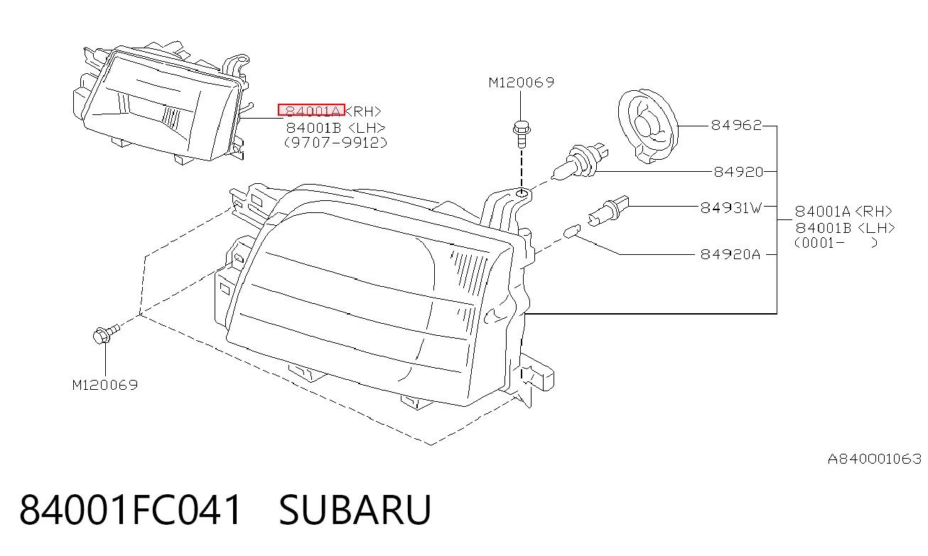 Luz direita para Subaru Forester S10, SF