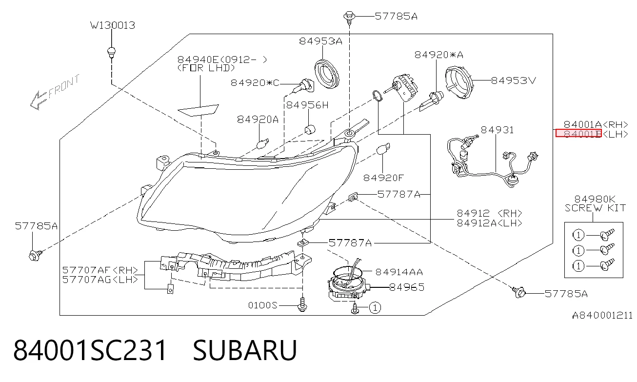  Luz esquerda Subaru Forester III SUV (S12, SH) (2007 - 2012) III