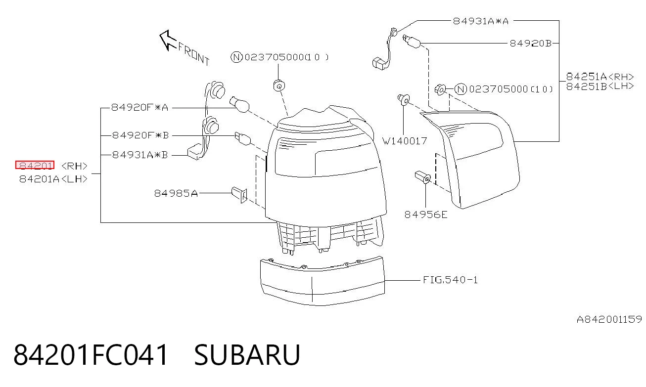 Lanterna traseira direita para Subaru Forester I S10, SF